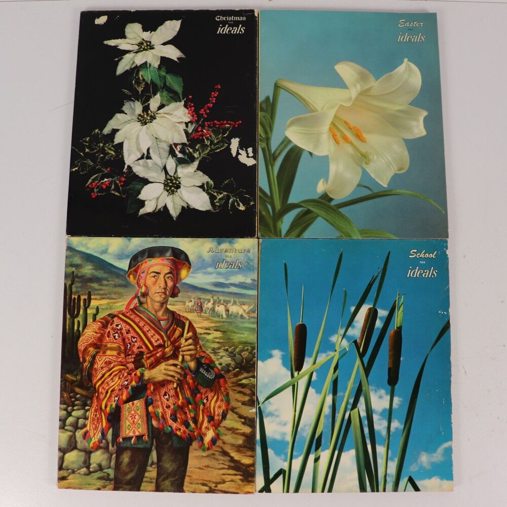 Ideals Magazine 1958 Lot of 4 Christmas Easter School Adventure